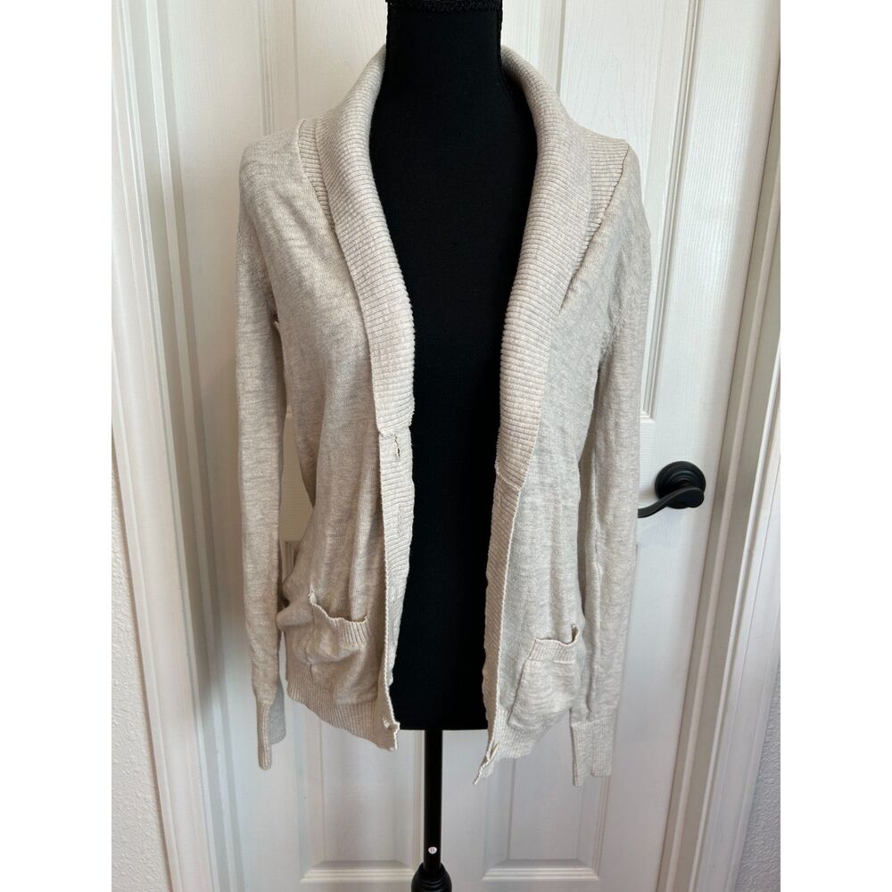 Mossimo Open Front Lightweight Cream Cardigan Timeless Basic Sz S